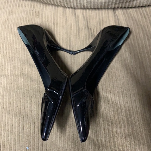 Prada Patent Leather Black Classic Pumps Stilettos Shoes Sz 38.5 - Picture 4 of 12